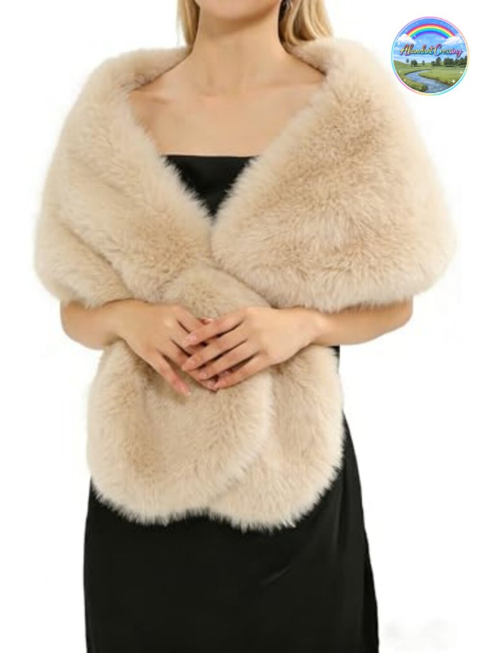 Faux Fur Collar Neck Warmer Scarf Wrap Shawl